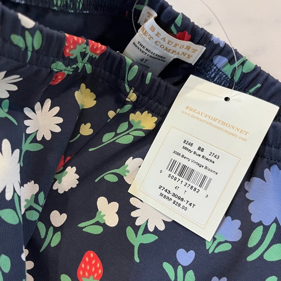 T.B.B.C MITZY SUE SLACKS - BERRY VINTAGE BLOOMS NWT 4T - Picture 3 of 3